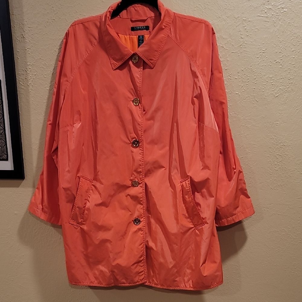 Lauren Ralph Lauren 3x Vibrant Orange Rain Coat